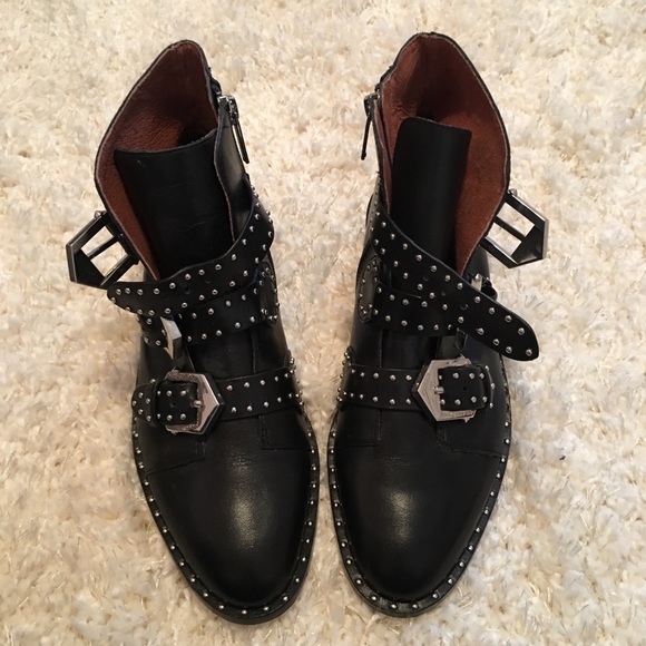 studded flat booties